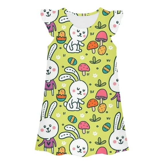 Gunia Cute Girls Nightgowns Kids Fashion Print Princess Dress Gown Toddlers Casual Wear Dresses Sleepwear Pajama Sleep Dress Nightshirts 3-4 Years
