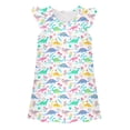 thumbnail image 1 of Gunia Cute Girls Nightgowns Summer Dress Casual Round Neck Sleeveless Loose Fit Home Wear Comfortable Play Outfits For Toddler Kids Age 3-10 Years Loungewear Pajama Sleep Dress Nightshirts White, 1 of 4