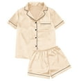 thumbnail image 1 of Gunia Cute Pajama Sets For Women Short Sleeve Comfortable Wear Casual Home Outfit Basic Solid Color Daily Use Homewear Beige S, 1 of 4