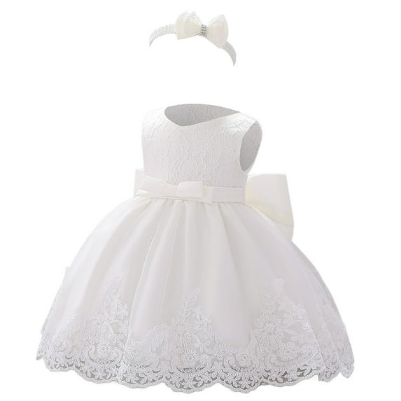 Gunia Dresses For Girls,Baby Pageant Lace Bowknot Wedding Christening Tutu Gown First Birthday Outfit Girl Dailywear Trendy Sundress 6-12 Months
