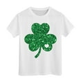 thumbnail image 1 of Gunia Fashion Shirts For Boys Girls St. Patrick'S Day Clover Short Sleeve Tee Summer Crewneck Casual Fit Basic Tees Tops Tshirt For Toddler Kids Size 3-4 Years, 1 of 4