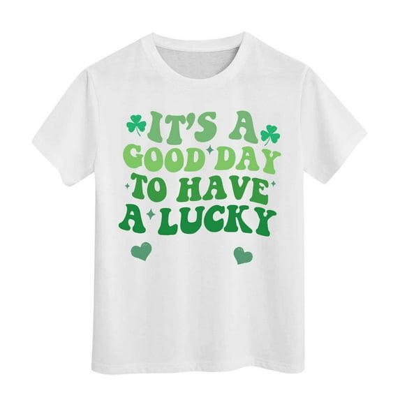 Gunia Fashion Shirts For Boys Girls St. Patrick'S Day Short Sleeve Tee Summer Crewneck Casual Fit Basic Tees Tops Tshirt For Toddler Kids Size 3-4 Years