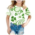 thumbnail image 1 of Gunia Fashion Shirts For Boys Girls Children Fashion Saint Pat Clover Printed St. Patrick'S Day Tees Tops Tshirt For Toddler Kids Size 3-4 Years, 1 of 4