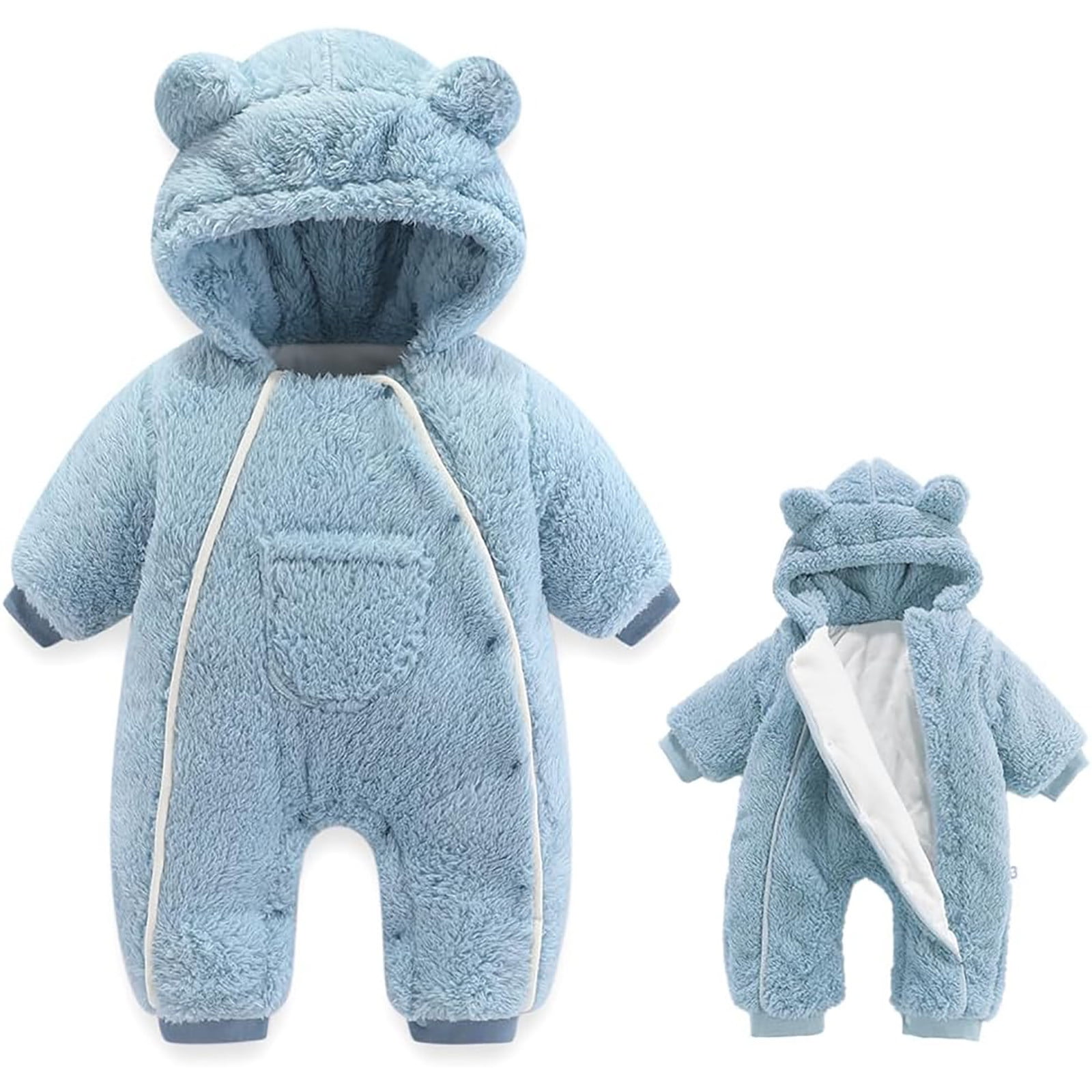 Gunia Fleece Jumpsuit For Infant Girls Boys Romper Thick Romper Hooded Coat Warm Outwear Autumn Winter Baby Newborn Snowsuit
