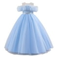 thumbnail image 1 of Gunia Flower Girl Dresses For Wedding Princess Evening Gown Piano Recital With Lace Trim Birthday Party Formal Blue Dress For Girls 3-12 Years, 1 of 4