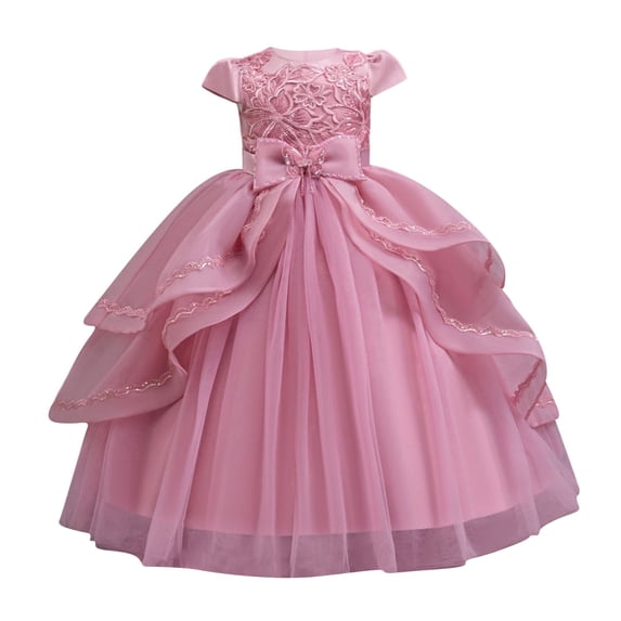 Gunia Flower Girl Dresses Sleeveless With Sequins Embroidery Party Children Formal Pink Dress For Girls 3-12 Years