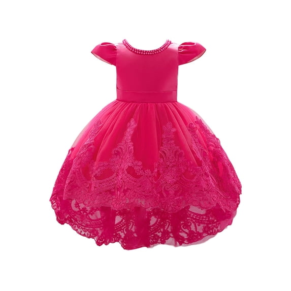 Gunia Flower Toddler Girl Dress Mesh Stylish Little Princess Dress Wedding Pink Dress For Girls 3-6 Years