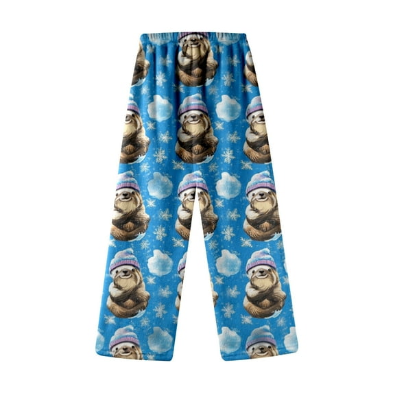 Gunia Fluffy Pajama Pants For Kids Animals Autumn Winter Christmas Cute Cartoon Print Casual Home Long Pants Pjs Skin-Friendly Sleepwear