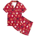 thumbnail image 1 of Gunia Girl Pajamas Animal Chicken Pattern Boys Pattern Printed Short Sleeve Button Down Shorts Set Outfits Pjs Red 2-3 Years, 1 of 4