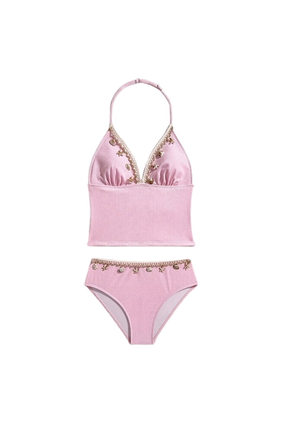 Girl Swimsuits 2 Piece Bikini Triangle Top Neck With Party Wear Swimwear Bathing Suit Swimsuit For Teen Girls 13-17 Years