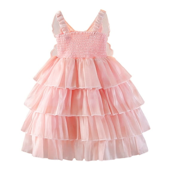 Gunia Girl Tutu Skirts Baby Tule Dress Buterfly Print Back Sudress Princess Birthday Party Kids Toddler Girls Skirt Pink 12-18 Months
