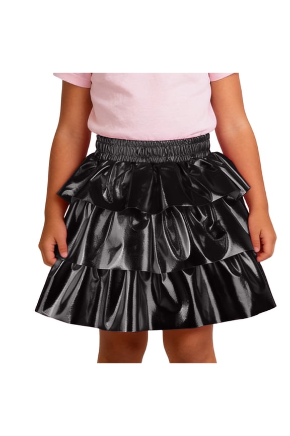 Girl Tutu Skirts Sparkly With Glitter Sequins Three Tier Layered Cake Design Wear Princess Birthday Party Kids Toddler Girls Skirt Black 8-10 Years