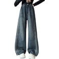 thumbnail image 1 of Gunia Girls' Baggy Jeans Stylish Wide Leg Fashionable Loose Fit Trousers Autumn Casual Comfort Outfits Teen Girl Denim Pants 6-16 Years, 1 of 9