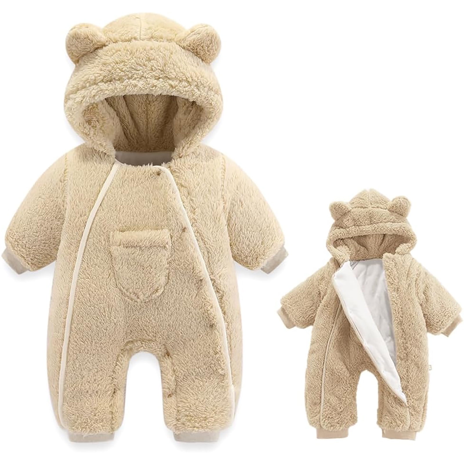 Gunia Girls Boys Jumpsuit Romper Thick Romper Hooded Coat Warm Outwear Autumn Winter Unisex Baby Clothes Winter Coats