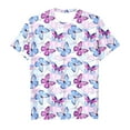 thumbnail image 1 of Gunia Girls Casual Short Sleeve T Shirts Kids Summer Tops Cute Butterfly Graphic Crewneck Basic Toddler Tees Tshirts Purple, 1 of 4