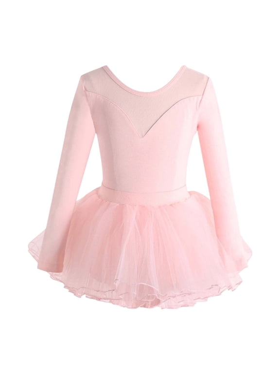 Girls Dresses Dance Dresses Performance Outfits Short Sleeve Set Ballet Dress Jazz Tap Ages 1-14 Years Kids Practice Wear Little Girl Dress,Pink 14-15 Years