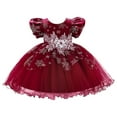 thumbnail image 1 of Gunia Girls Dresses For Christmas Short Sleeve Princess Snowflake Birthday Party Clothes Dress 6-12 Months, 1 of 9