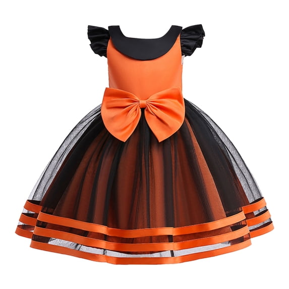 Gunia Girls Halloween Witch Dress Breathable Mesh Dresses Little Girls Sleeveless Crew Neck School Playwear Dress Up Outfits Size 3-4 Years