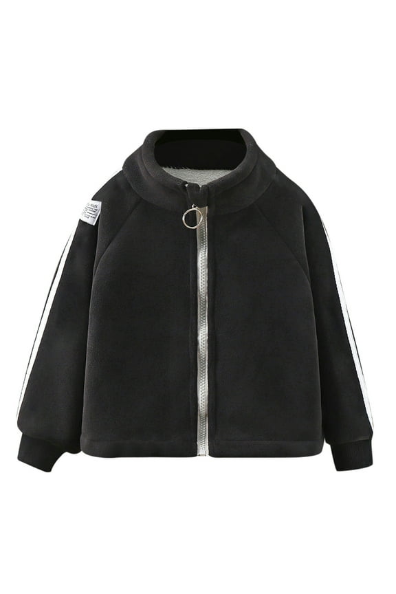 Girls Jacket Outerwear Kids Boys Full Zip Polar Soft Warm Comfortable Fabric With Zipper Winter Coat Outwear