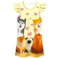thumbnail image 1 of Gunia Girls Nightgowns Summer Dresses Casual Animal Print Sleeveless Playwear Cartoon Comfortable Loose Fit Sleeping Gown Age 3-10 Nightwear Toddler Girl Dress Pajamas,Blue 3-4 Years, 1 of 2