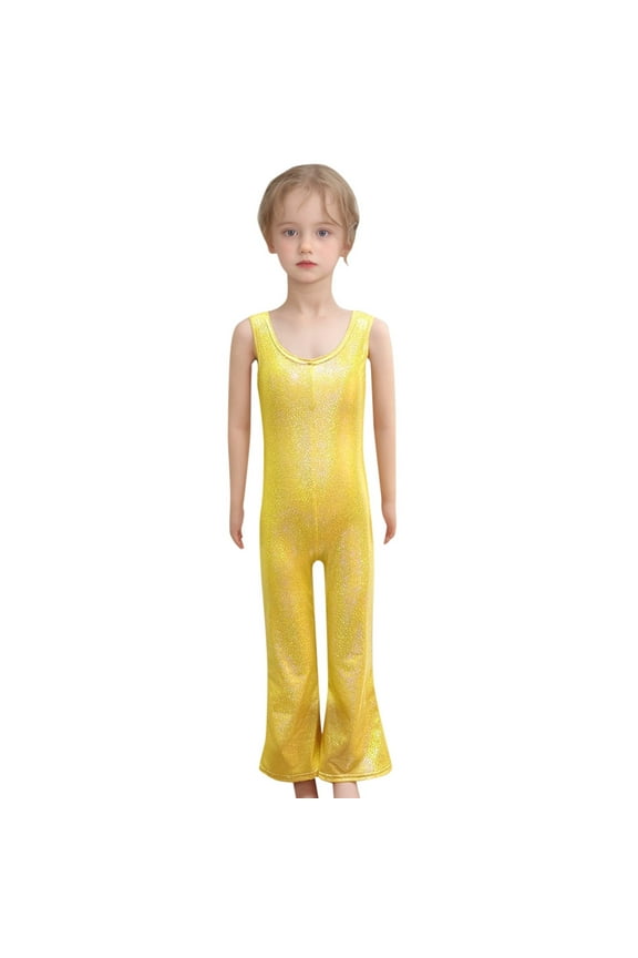 Girls Rompers,Boys Sequin Tight Stretch Jumpsuit Sleeveless Crew Neck Trousers Bottoms Leisure Girls Overalls,13-14 Years