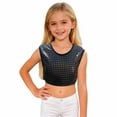 thumbnail image 1 of Gunia Girls Sequin Top Glitter Sleeveless Crop Dance Blouse Performance Dancewear Party Sparkly Tops For Girl Black, 1 of 6
