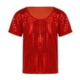 thumbnail image 1 of Gunia Girls Sequin Top Glitter Sleeveless Dance Blouse Performance Dancewear Party Sparkly Tops For Girl Red, 1 of 6
