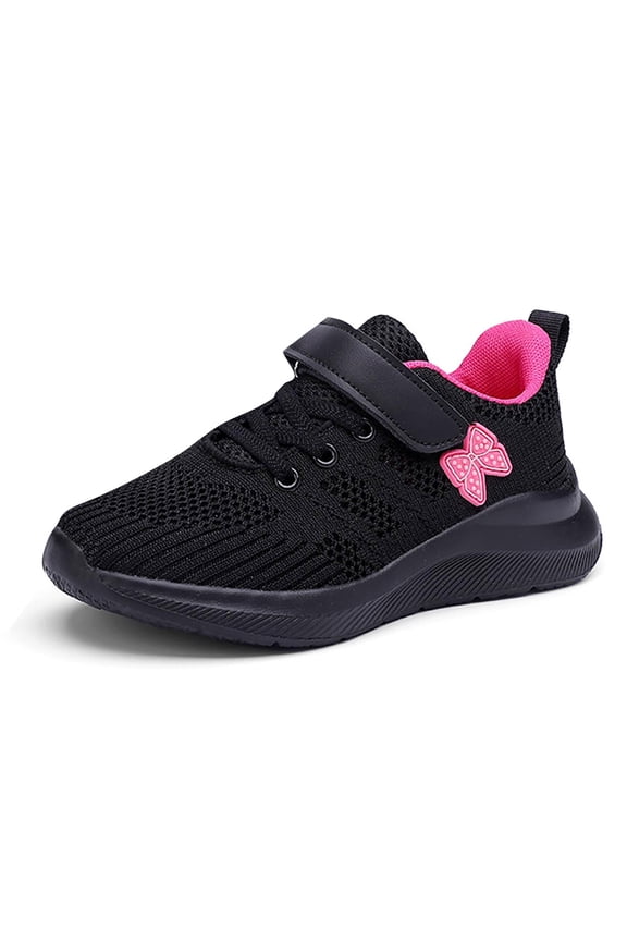 Girls Sneakers Fashion Mesh Lace Up Color Matching Casual Comfortable Shoes Toddler Little Kids Running Walking Sports Shoes 4-12 Years