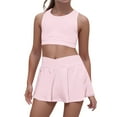 thumbnail image 1 of Gunia Girls Summer Outfits,Playwear Active Vest Romper Casual Sports Kids 4-7 Stretchy Waist Skin-Friendly Girl Clothes Set,M, 1 of 9
