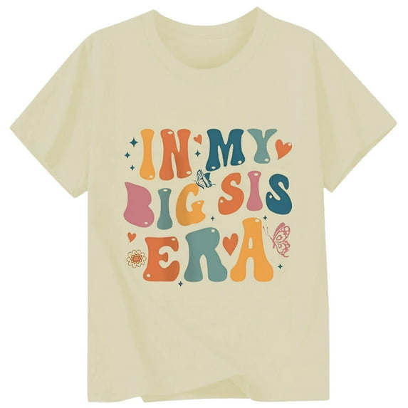 Gunia Girls Summer Tops,Casual Letter Round Neck Short Sleeved Trendy Kids Girl T Shirt,10-11 Years