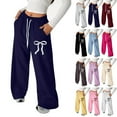 thumbnail image 1 of Gunia Girls Sweatpants Bowknot Baggy Wide Leg Bow Tie Casual Joggers Lightweight Straight Leg With Drawstring Play And Athletic Pants With Pockets 4-13 Years, 1 of 4