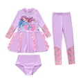 thumbnail image 1 of Gunia Girls Swimsuit Upf 50+ Sun Long Sleeve Rash Guard Swim Pants With Matching Bikini Top Toddler Kids Bathing Suit Swimwear For Beach Pool 3-10 Years, 1 of 3