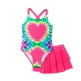 thumbnail image 1 of Gunia Girls Tankini Swimsuit 2 Piece High Waist Bikini Sets With Cover Up Bathing Suit Swimwear Poolside Hot Pink 6-7 Years, 1 of 5