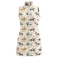 thumbnail image 1 of Gunia Girls Tennis Dress Golf Outfit 1/4 Zip Quick Dry Floral Style Sleeveless Zip Front Neckline A Line Dress Playful Patterned Daywear Elegant Sundress White Dress For Girls 4-15 Years, 1 of 6