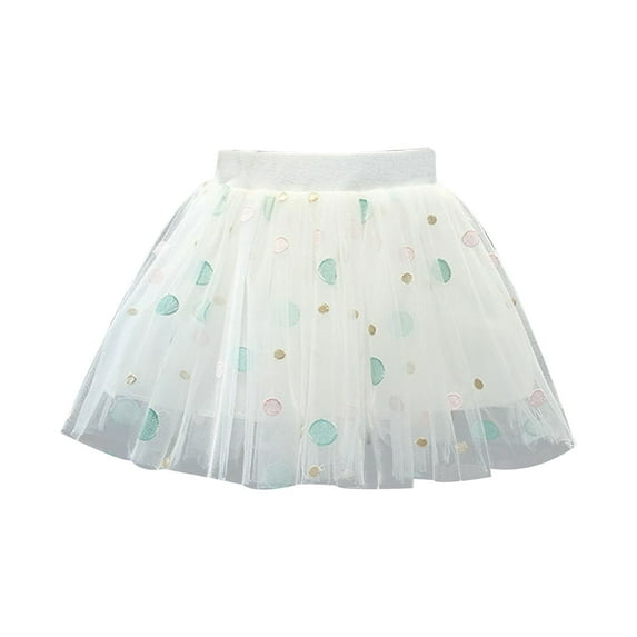 Gunia Girls Tutu Skirt Short Summer Fashion Baby Princess Birthday Party Skirts For Kids Toddler Girls White 18-24 Months