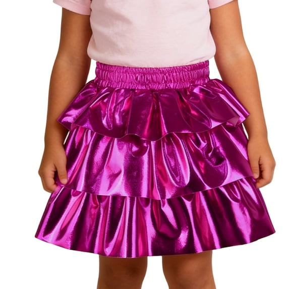Gunia Girls Tutu Skirt Sparkly With Glitter Sequins Three Tier Layered Cake Design Wear Princess Birthday Party Skirts For Kids Toddler Girls Red 10-12 Years
