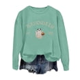 thumbnail image 1 of Gunia Halloween Ghost Sweatshirt For Women Graphic Crew Neck Long Sleeve Thin Pullover Top Hoodie Fall Fashion Clothes Mint Green S-2Xl, 1 of 3