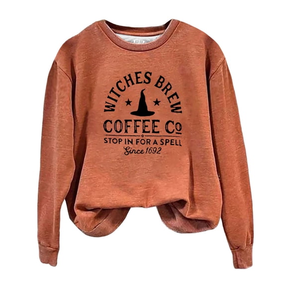 Gunia Halloween Sweatshirts For Women Jesus Fashion Long Sleeved Round Neck Sweater Fashion Graphic Pullover Tops Fall Trendy Clothes Black S-2Xl