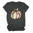 thumbnail image 1 of Gunia Halloween T Shirt Women Pumpkin Graphic Print Short Sleeve Crew Neck Casual Loose Thanksgiving Tops Tee Shirts Grey S-2Xl, 1 of 3