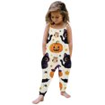 thumbnail image 1 of Gunia Halloween Toddler Girl Outfit Flannel Pumpkin Kids Suspender Romper Loose Harem Style Jumpsuit Festive Party Outfits White 4-5 Years, 1 of 5