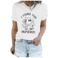 thumbnail image 1 of Gunia Halloween Womens Tshirt Ghost Graphic Print Short Sleeve Crew Neck Casual Holiday Tees Tops Plus Size Shirts Light Gray S-5Xl, 1 of 4