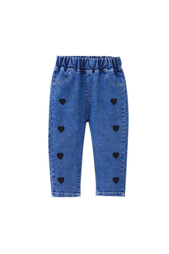 Jeans For Toddler Girls Baby Denim Kid Pants Soft Elastic Waist Denim Pants Soft 18-24 Months