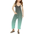 thumbnail image 1 of Gunia Jumpsuits For Girl Summer Print V Neck Sleeveless Romper Loose Fit Casual With Pockets Juniors Lightweight Comfortable Streetwear 5-6 Years, 1 of 6