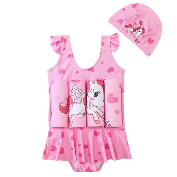 Gunia Kid Toddler Boys Girls Floatation Swimsuit Children'S Buoyancy Swimsuit Children'S Swimming Training Suit 4-8Y Float Suit Pink 5-6 Years