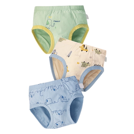 Gunia Kids Baby Boys Underpants Cartoon Print Underwear Shorts Cotton Ruffled Briefs Trunks 3Pack Cosy 3-4 Years
