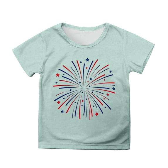 Gunia Kids Boys Girls 250Th Anniversary Shirt Short Sleeve 4Th Of July Independence Day Flag Patriotic Casual Crewneck Tops Tee Comfortable T-Shirt For Toddler To Teen 3-13 Years