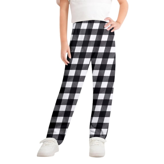 Gunia Kids Boys Girls Plaid Pjs Pants Christmas Flannel Casual Comfy Pajama Pants Sleepwear Bottoms Lounge Pants ,Size 3-14 Years