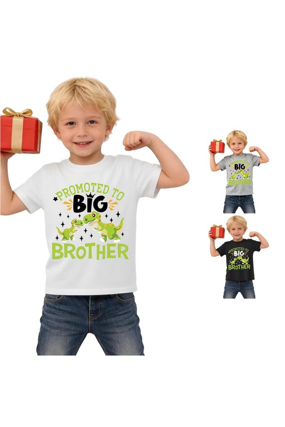 Kids Boys T Shirts Big Bro Short Sleeve Crew Neck Tee Lightweight Tops Comfortable Casual Shirt Everyday Wear T-Shirts White 7-8 Years