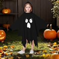 thumbnail image 1 of Gunia Kids Ghost Poncho Cape Cloak Cosplay Halloween Costume Role Play Dress-Up Outfits For Boy Girl Stage Performance Holiday Party Wear,Black, 1 of 6