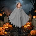 thumbnail image 1 of Gunia Kids Ghost Poncho Cape Cloak Cosplay Halloween Costumes Role Play Dress-Up Outfits For Boys Girls Stage Performance Holiday Party Wear,Grey, 1 of 8
